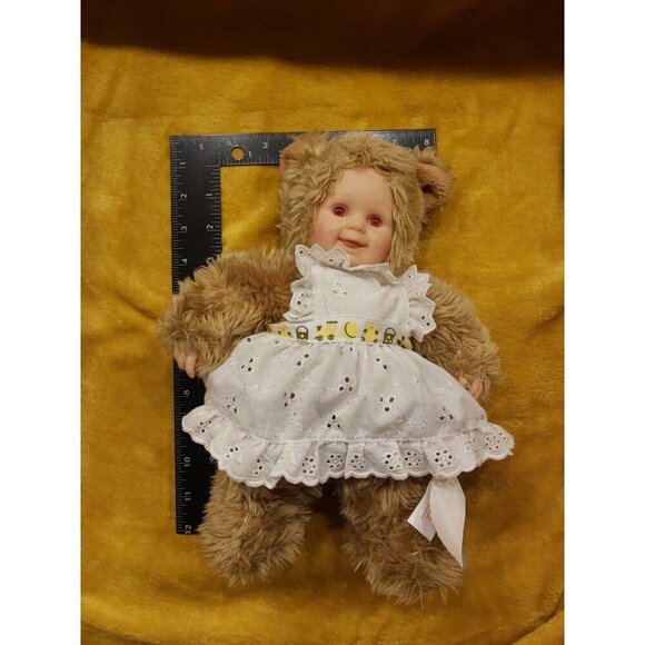 Teddy Bear Anne Geddes™ Vintage Baby Doll Plastic Face Brown-W/Light Brown Eyes - Picture 5 of 5